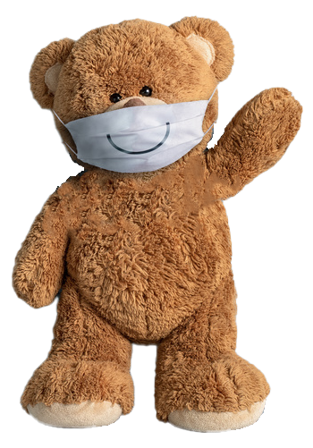teddy bear with mask